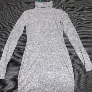 Grey turtleneck fitted sweater dress size XS